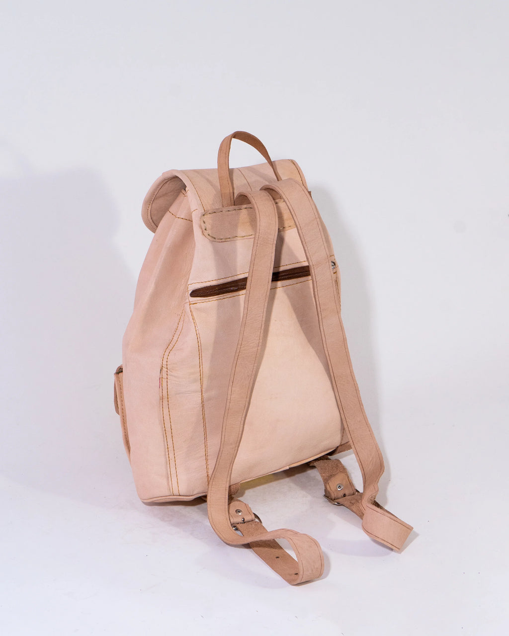 Natural Leather Backpack Bag