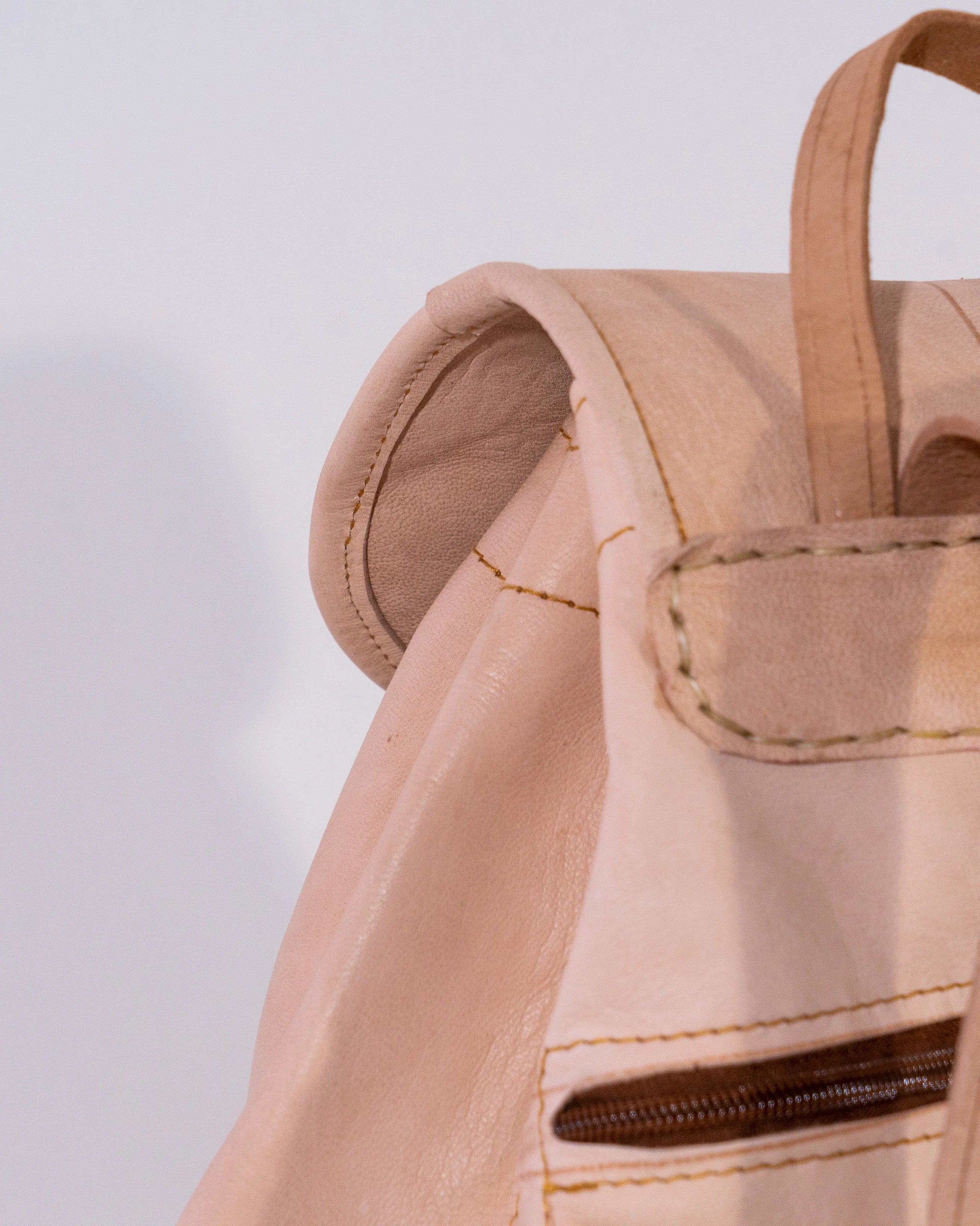 Natural Leather Backpack Bag