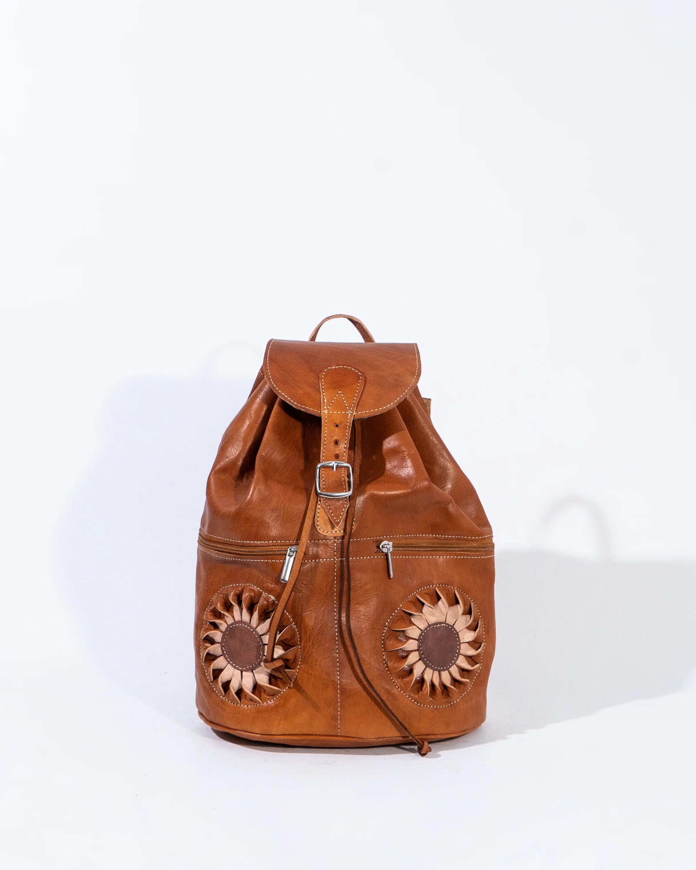 Tan Leather Backpack Bag