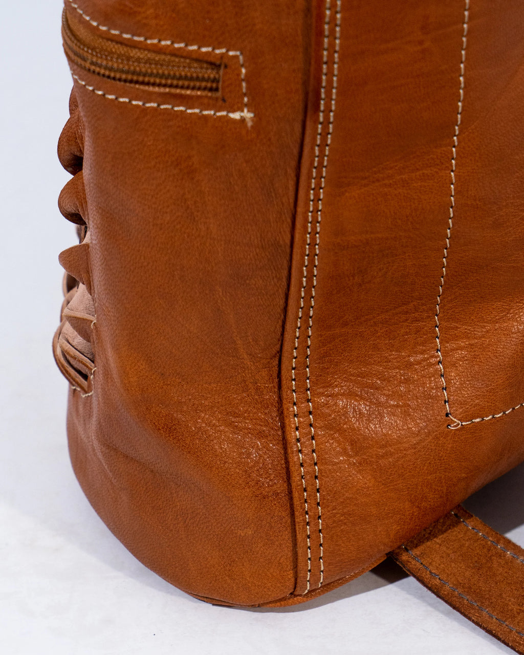 Tan Leather Backpack Bag