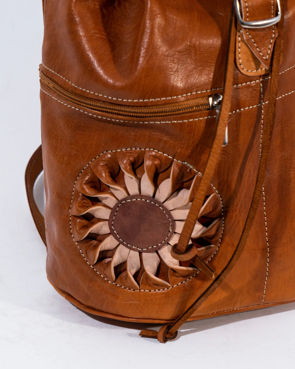 Tan Leather Backpack Bag