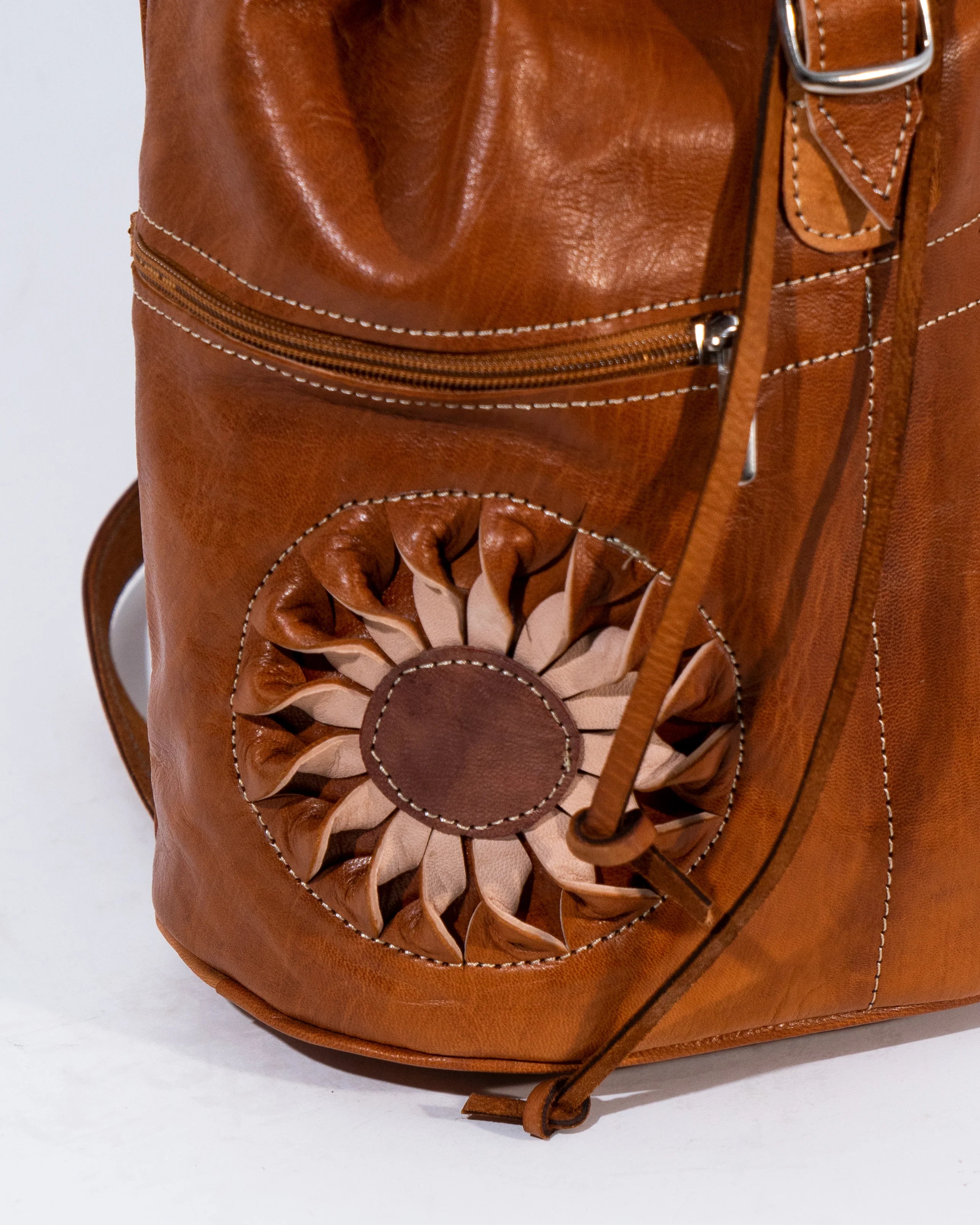 Tan Leather Backpack Bag