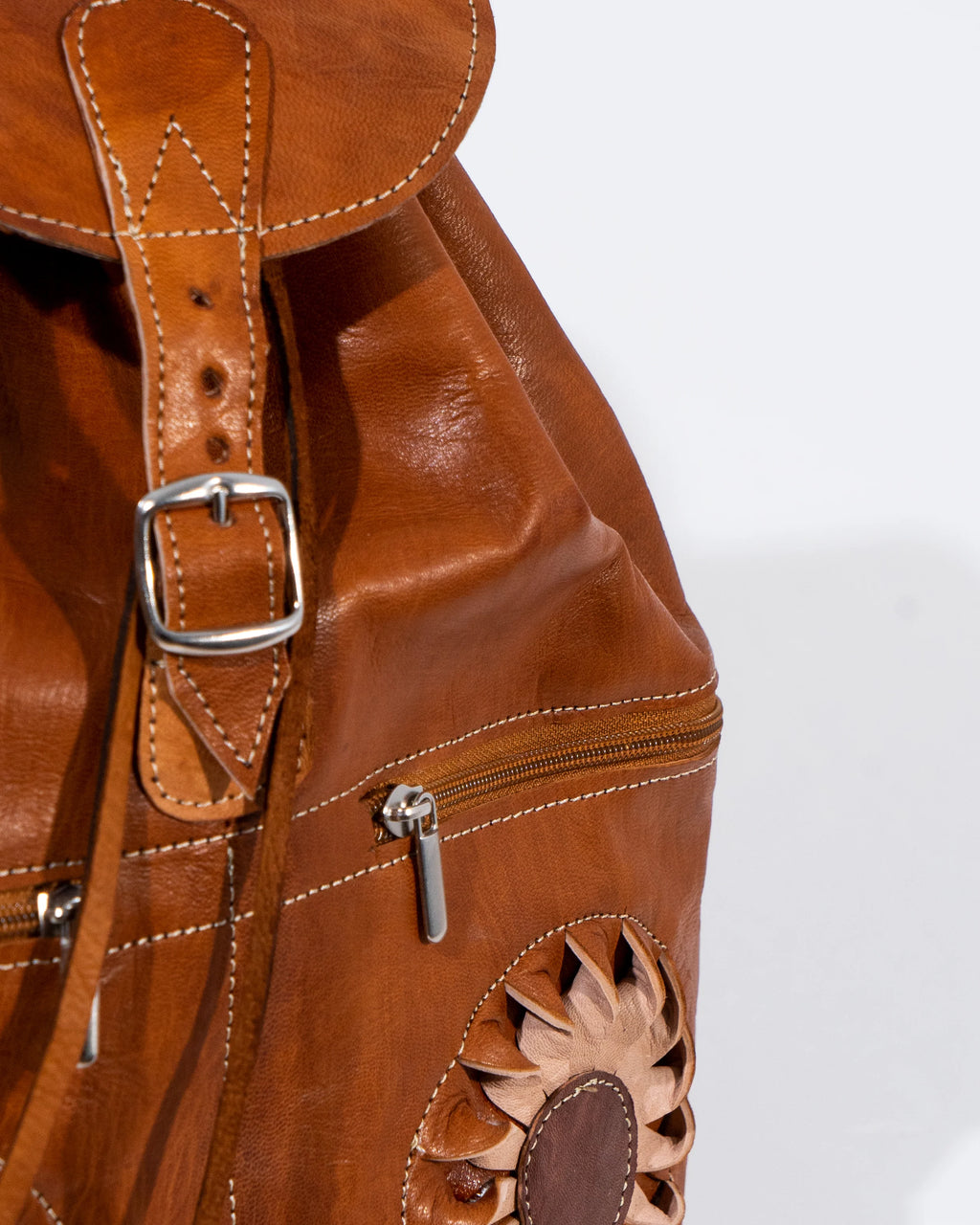 Tan Leather Backpack Bag