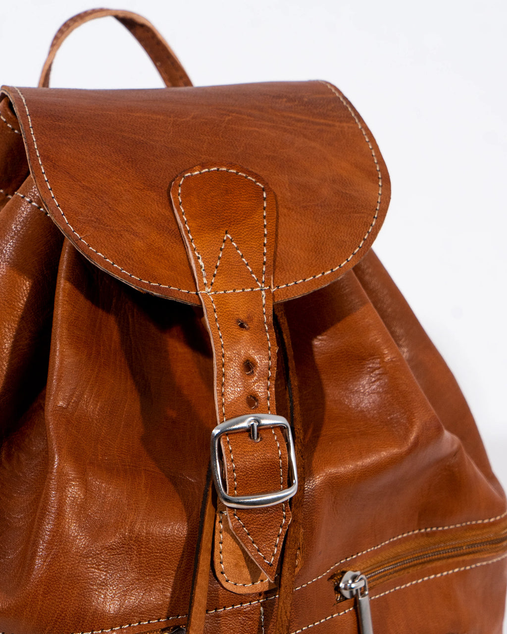 Tan Leather Backpack Bag