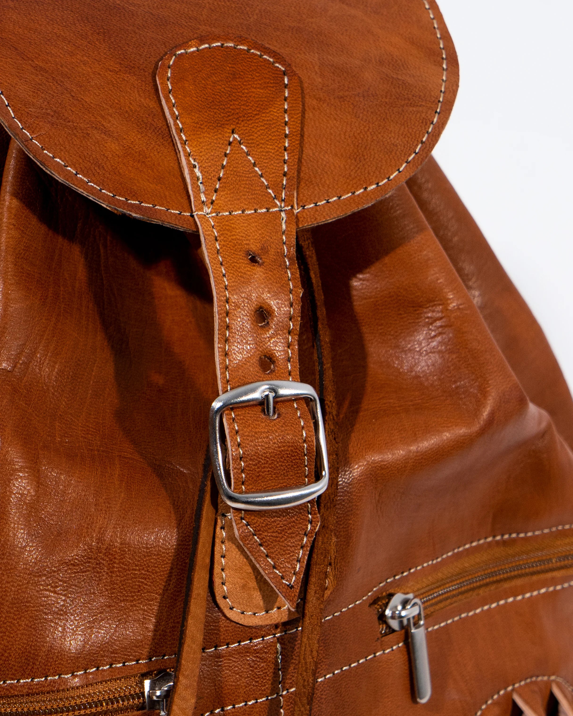 Tan Leather Backpack Bag
