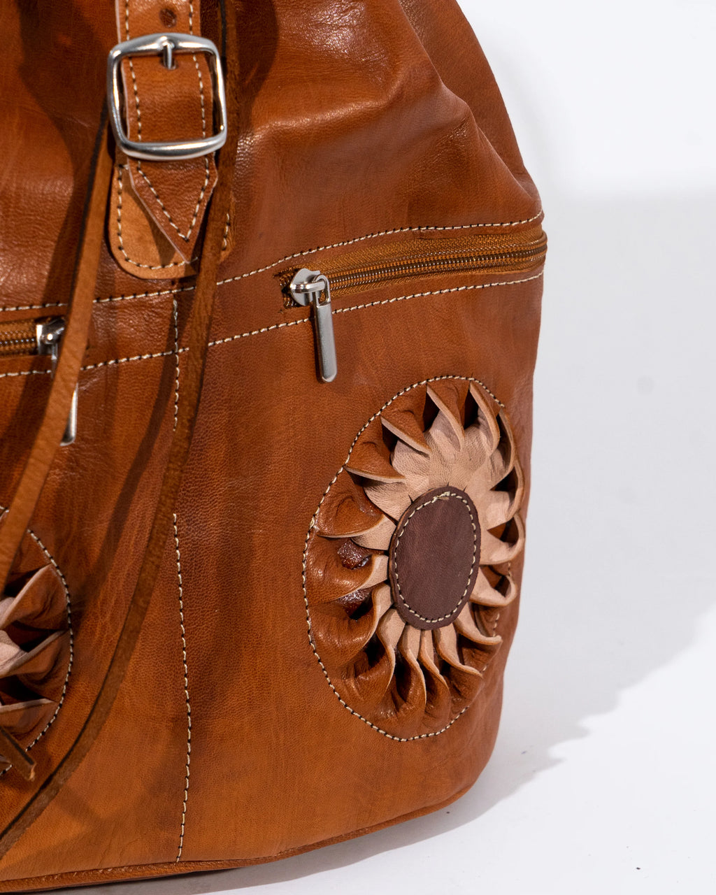 Tan Leather Backpack Bag
