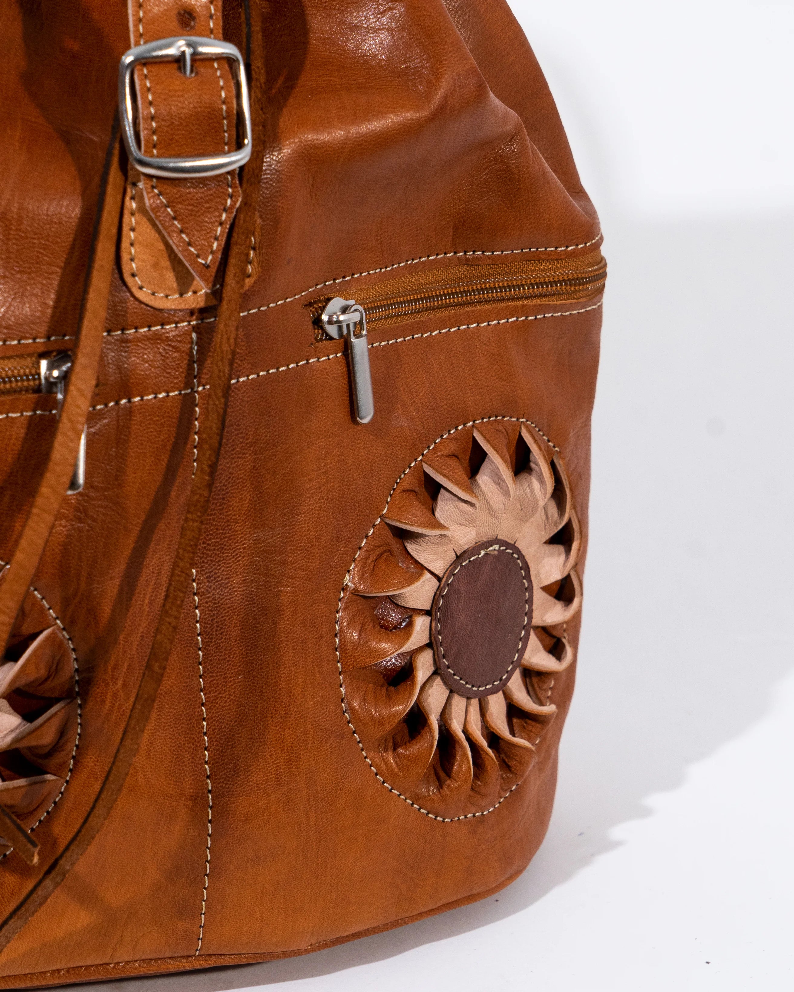 Tan Leather Backpack Bag