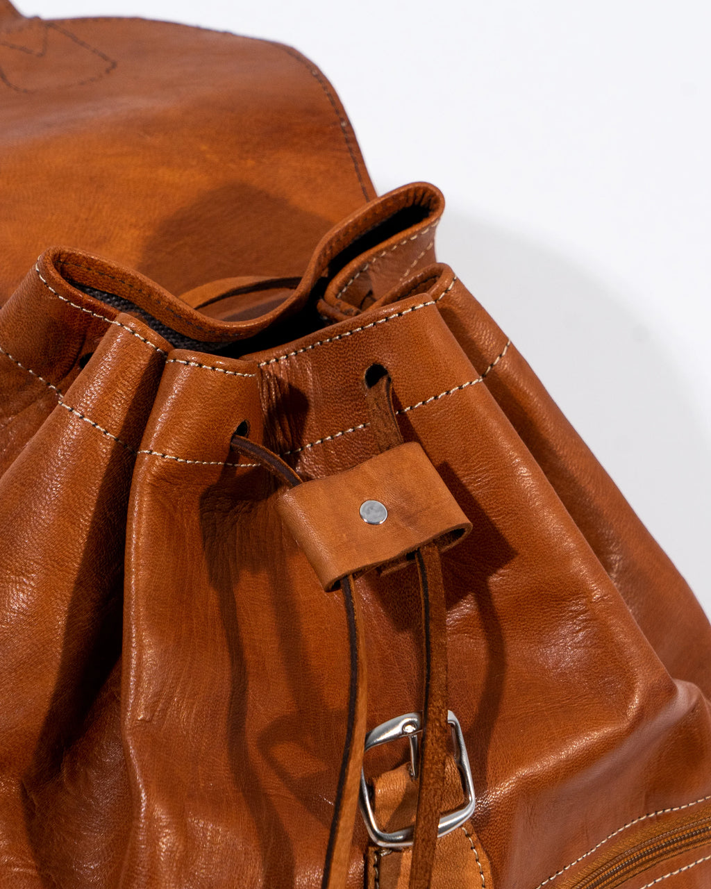 Tan Leather Backpack Bag