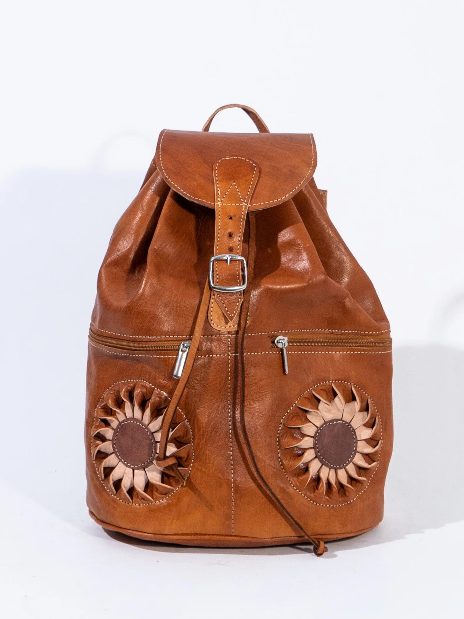 Tan Leather Backpack Bag