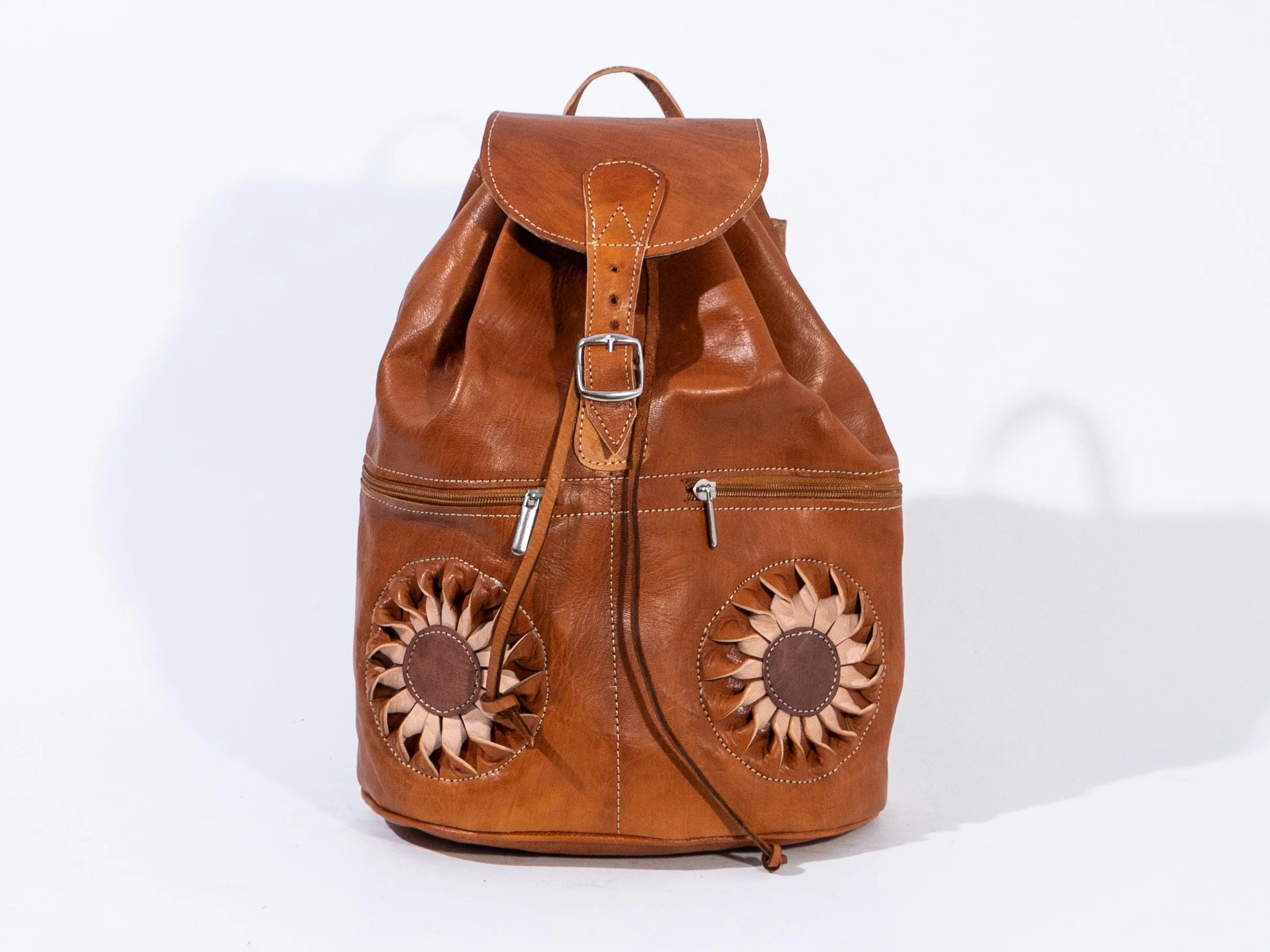 Tan Leather Backpack Bag