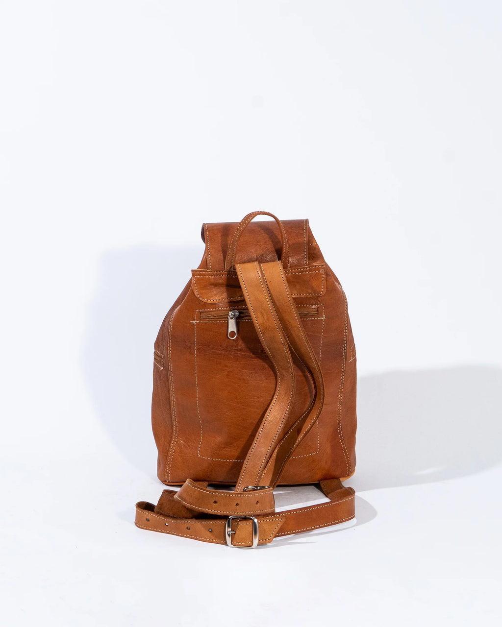 Tan Leather Backpack Bag