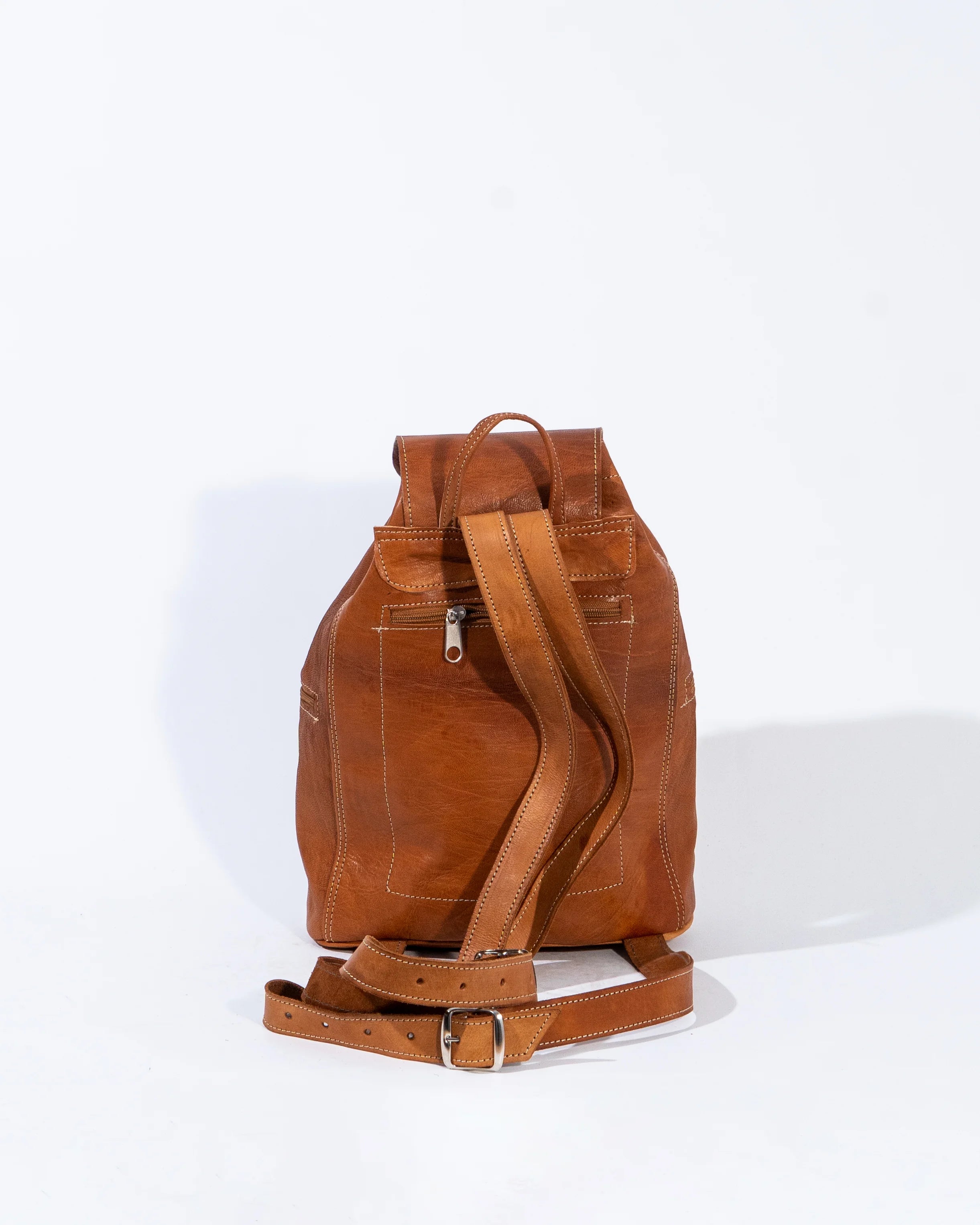 Tan Leather Backpack Bag