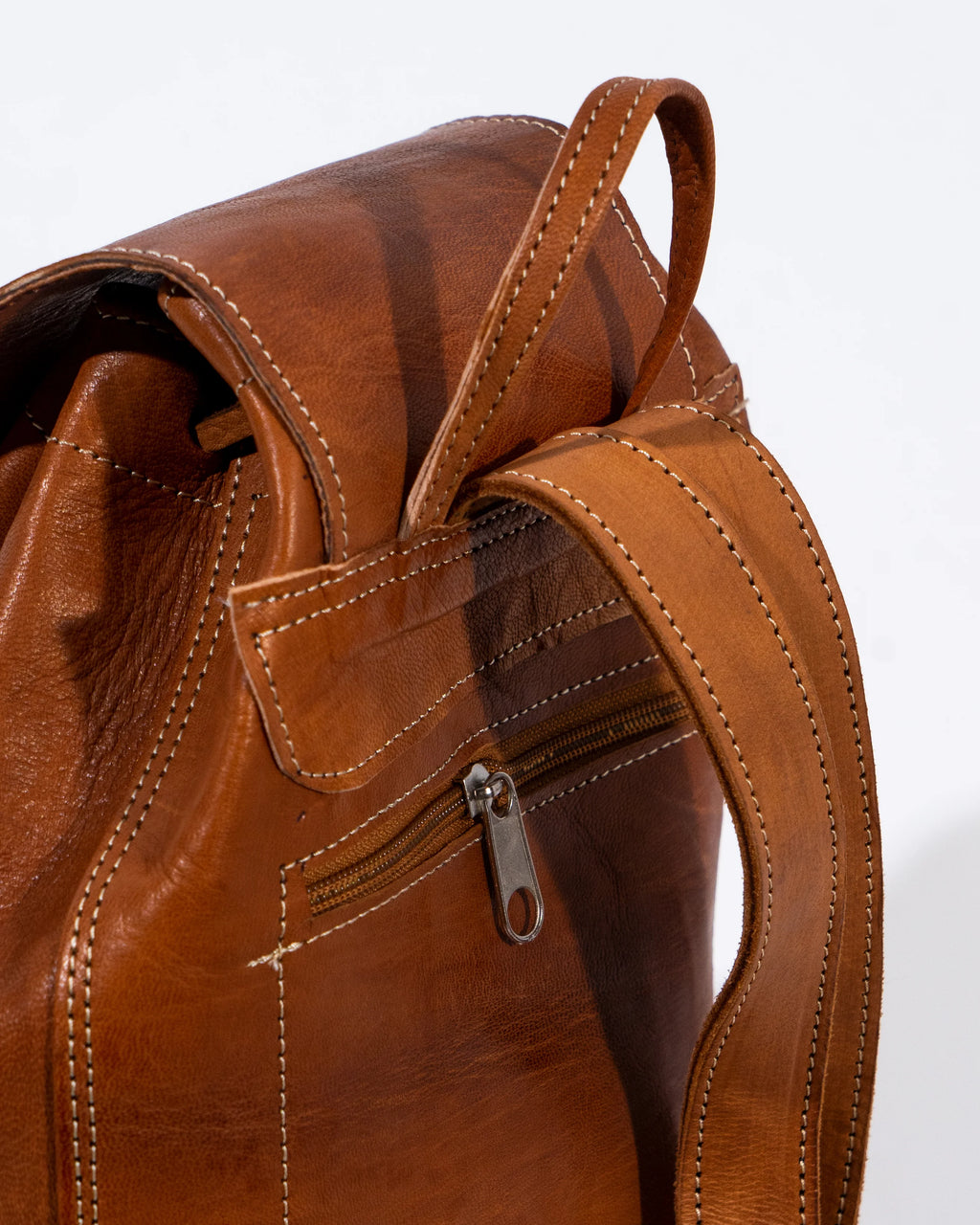 Tan Leather Backpack Bag