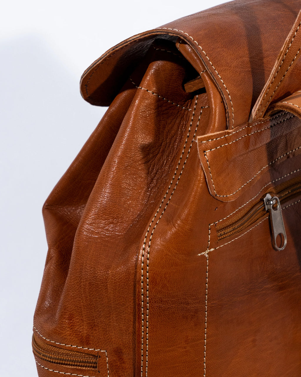 Tan Leather Backpack Bag
