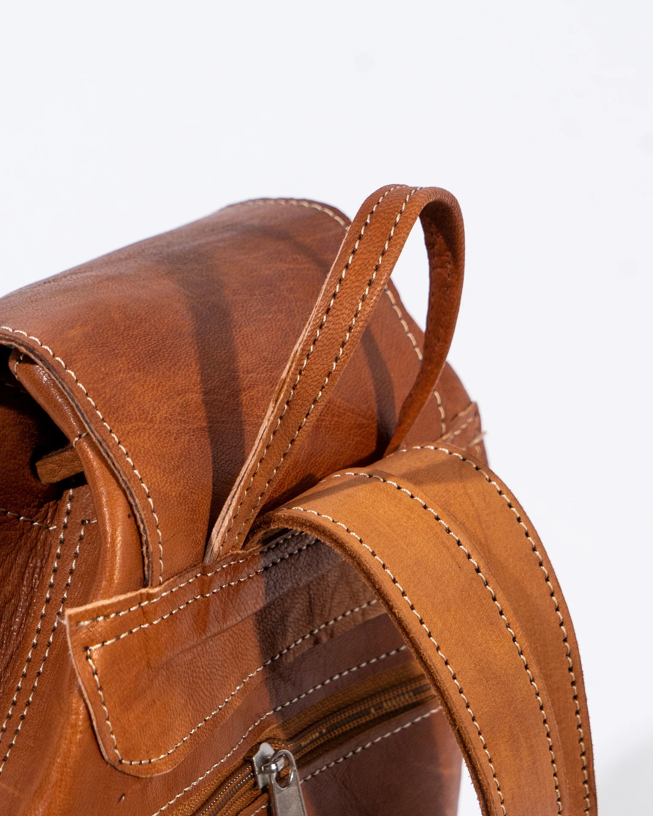 Tan Leather Backpack Bag