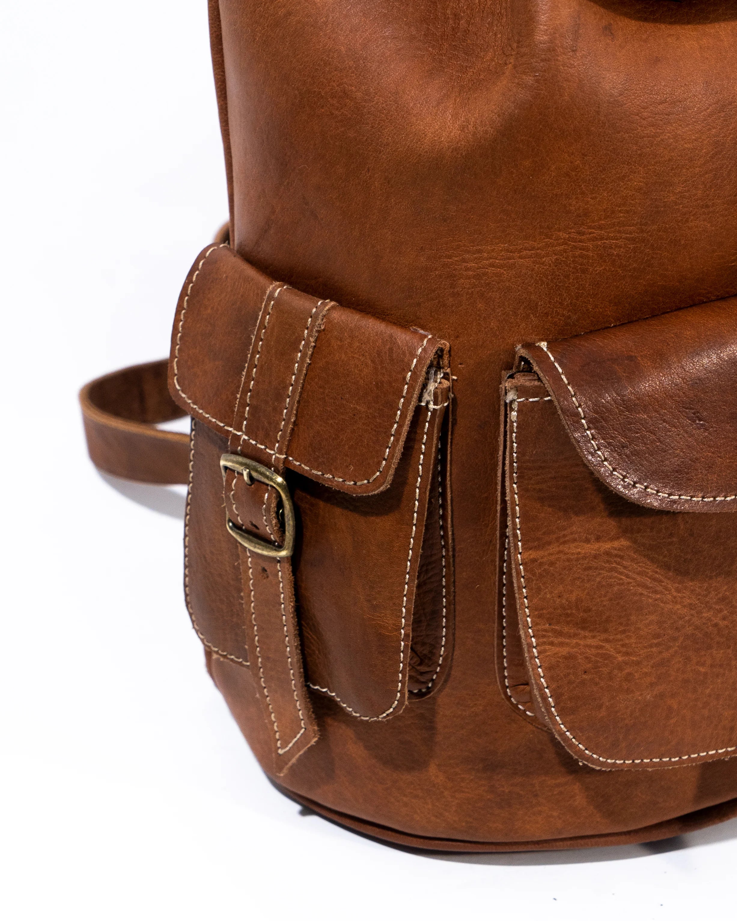 Tan Leather Large Backpack Bag
