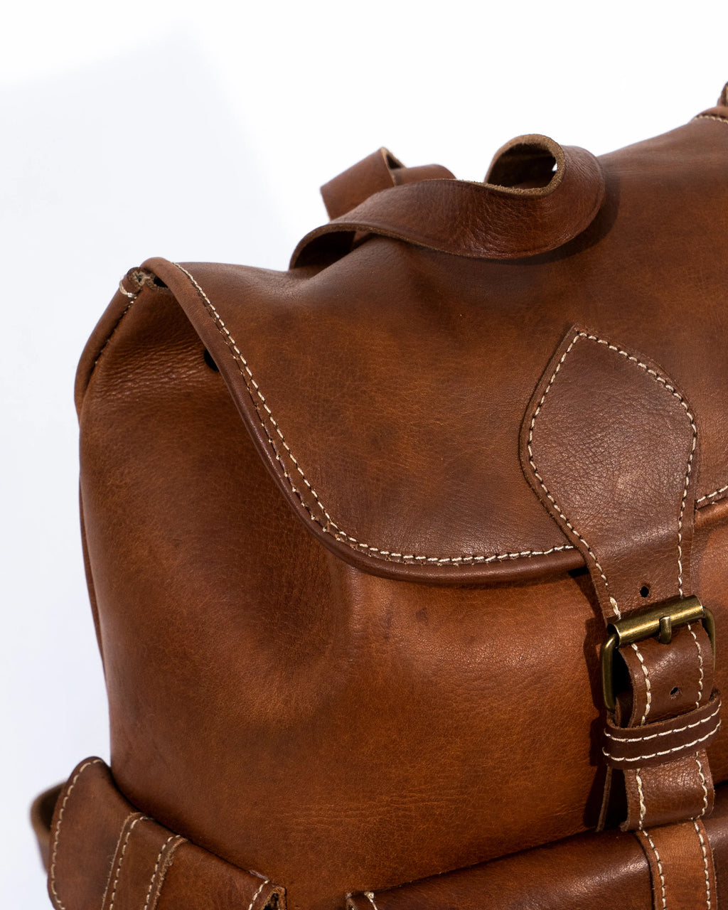 Tan Leather Large Backpack Bag