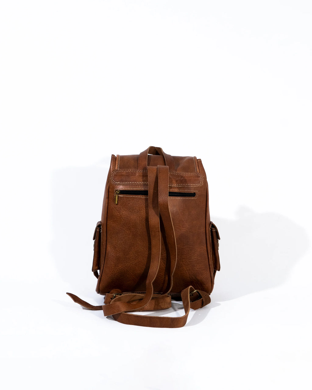Tan Leather Large Backpack Bag