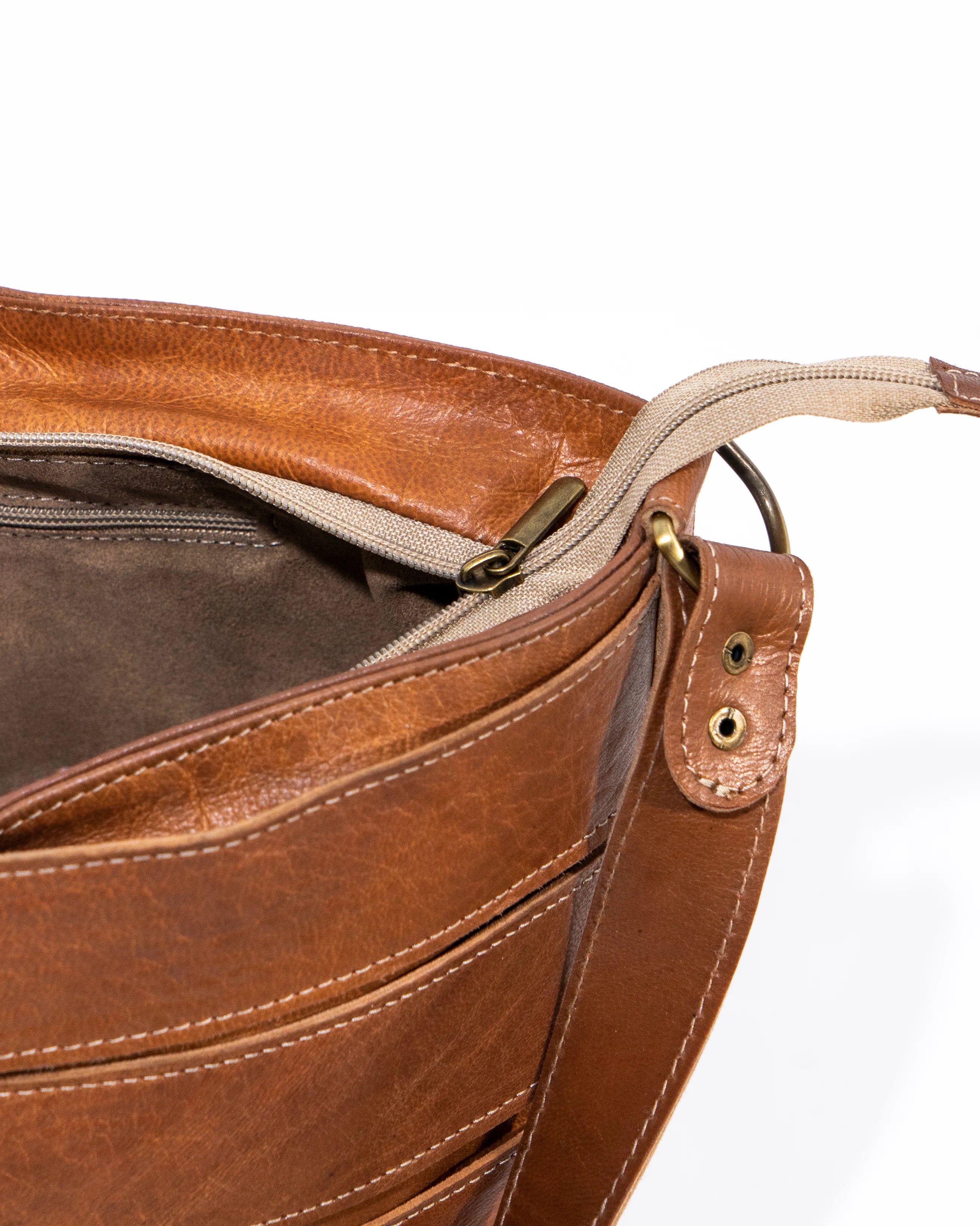 Tan Leather Bucket Bag