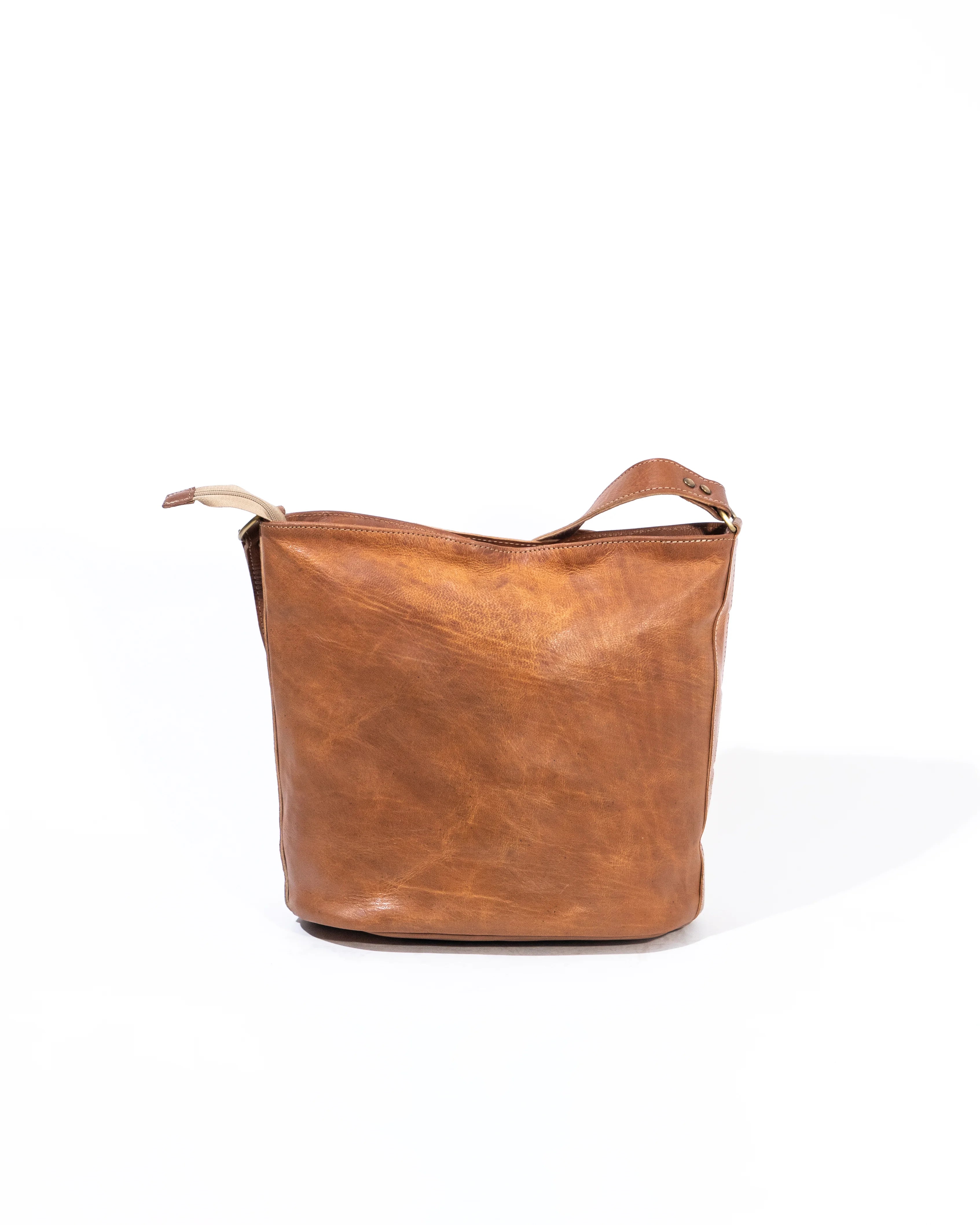 Tan Leather Bucket Bag