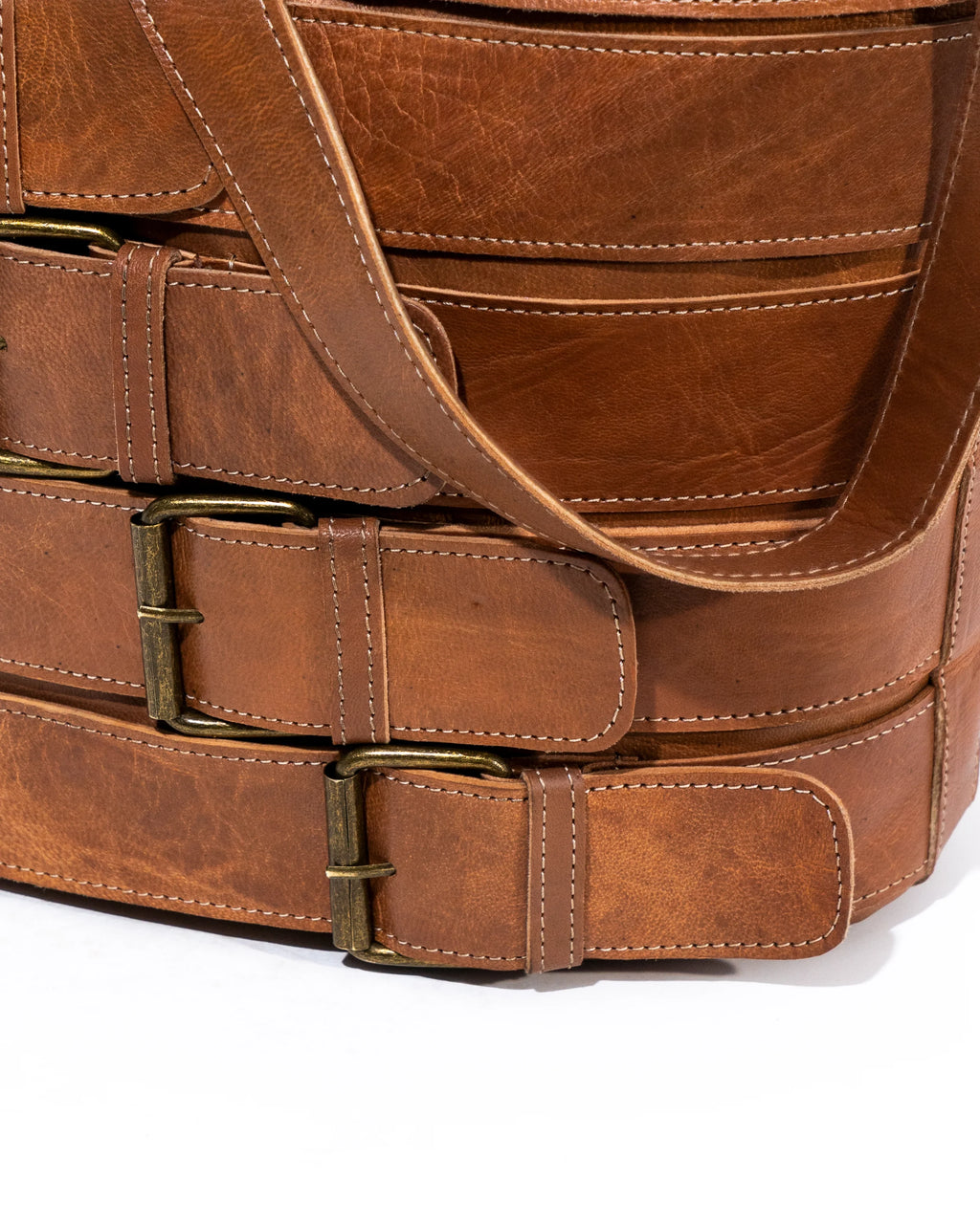 Tan Leather Bucket Bag