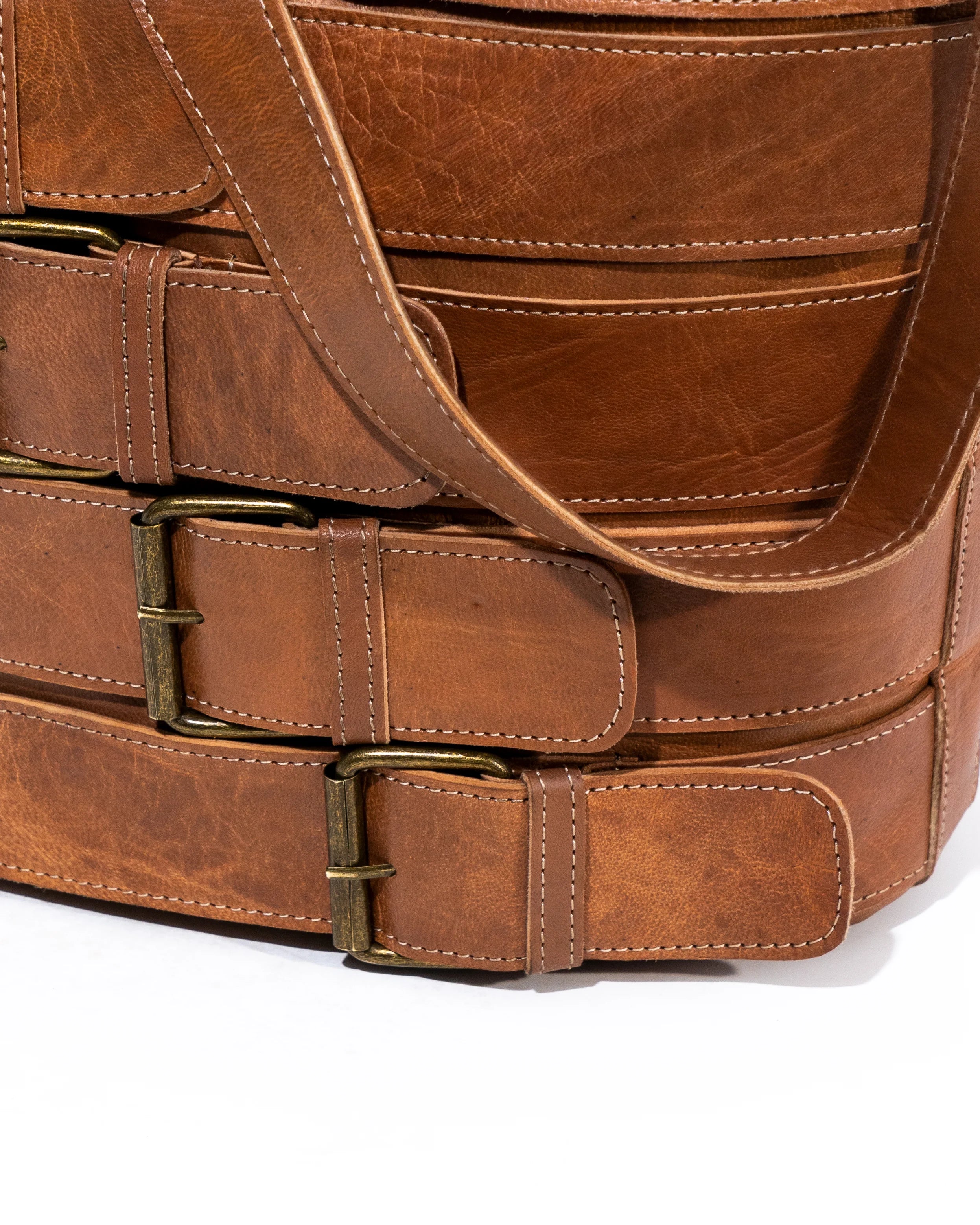 Tan Leather Bucket Bag