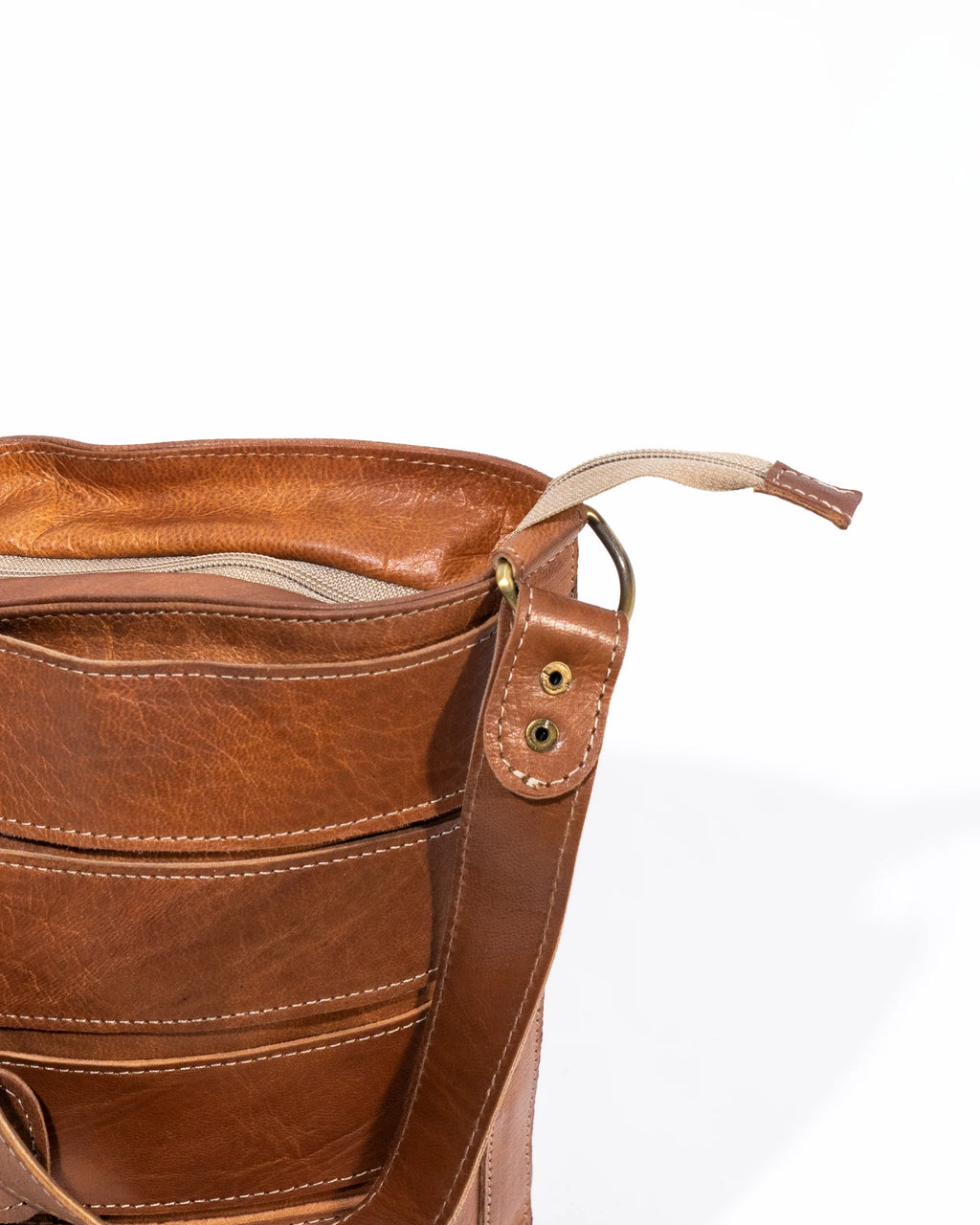 Tan Leather Bucket Bag