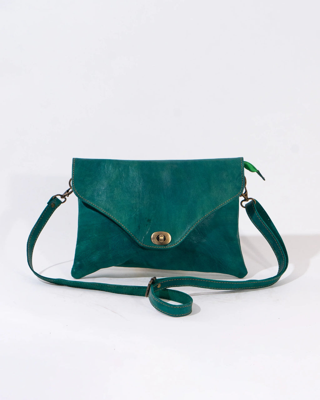 Green Leather Crossbody Bag