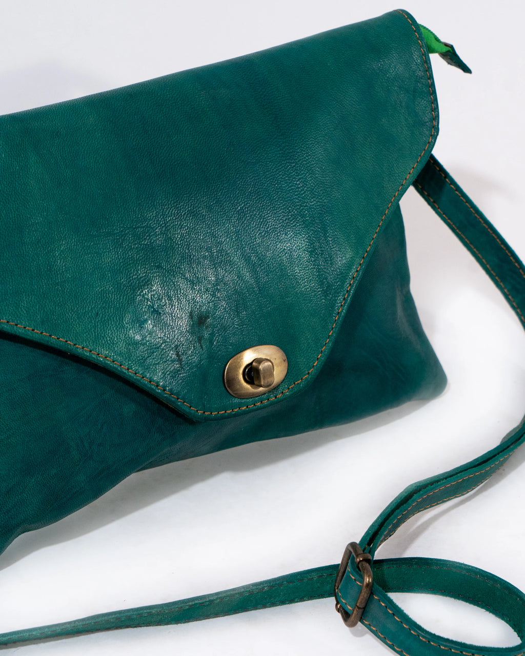 Green Leather Crossbody Bag