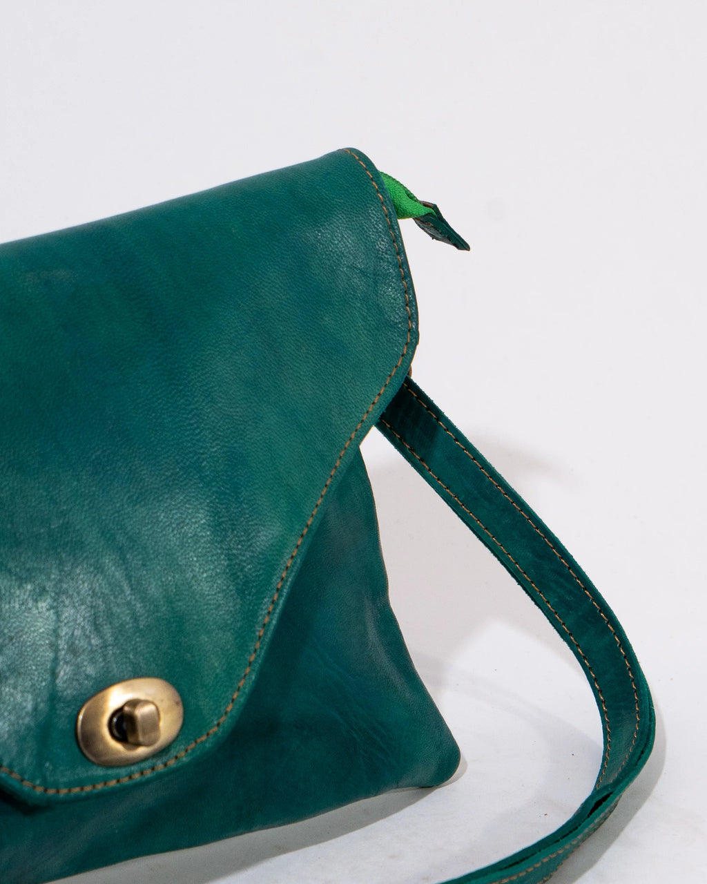 Green Leather Crossbody Bag