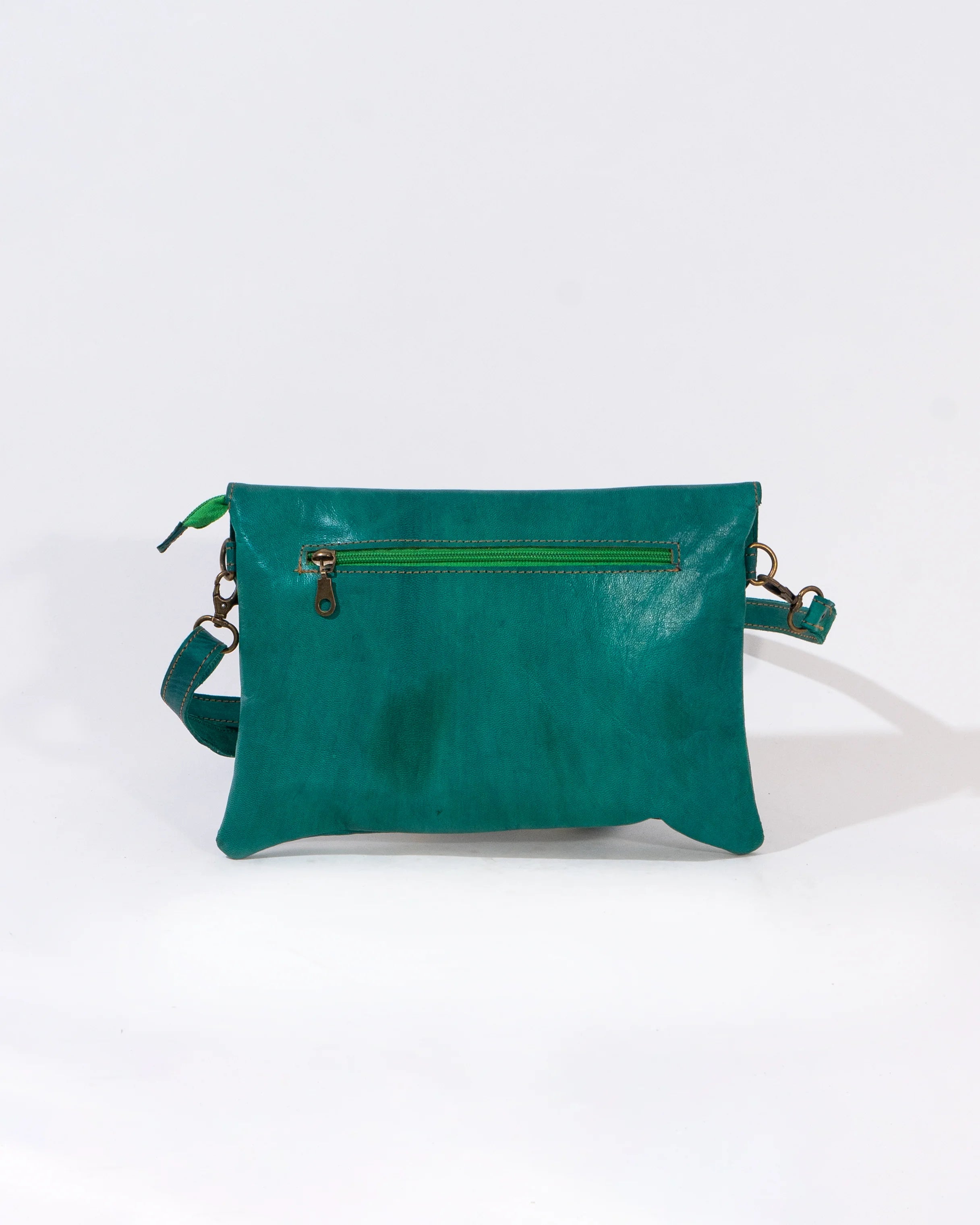 Green Leather Crossbody Bag