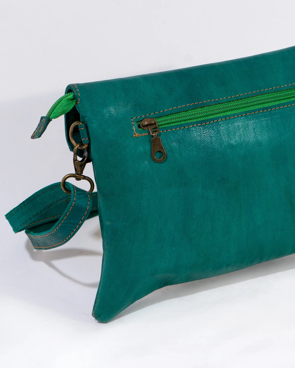 Green Leather Crossbody Bag