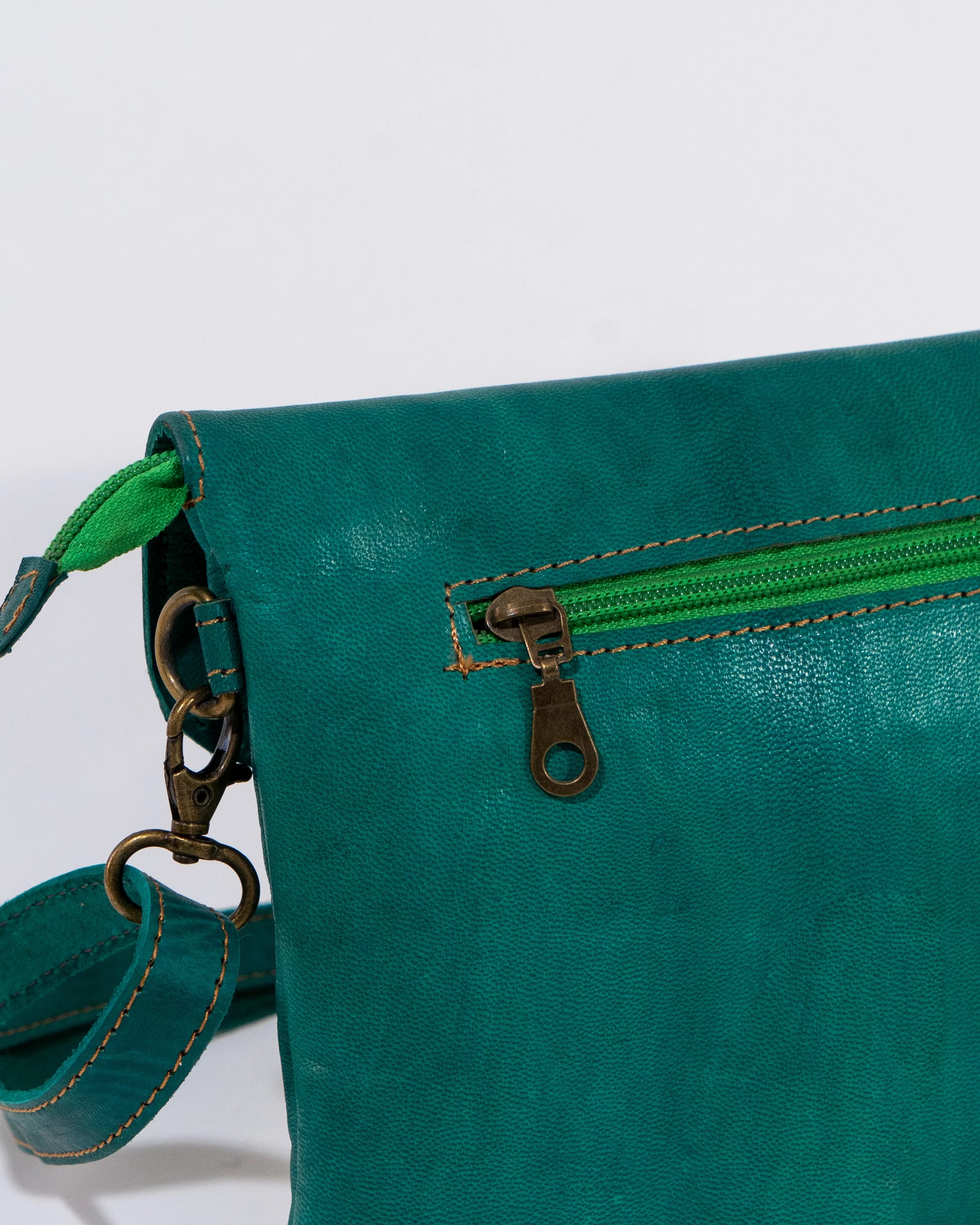 Green Leather Crossbody Bag