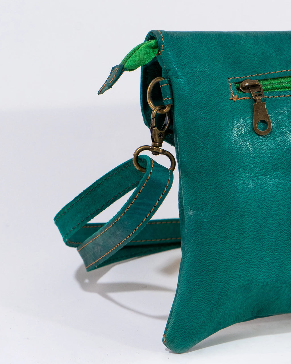 Green Leather Crossbody Bag