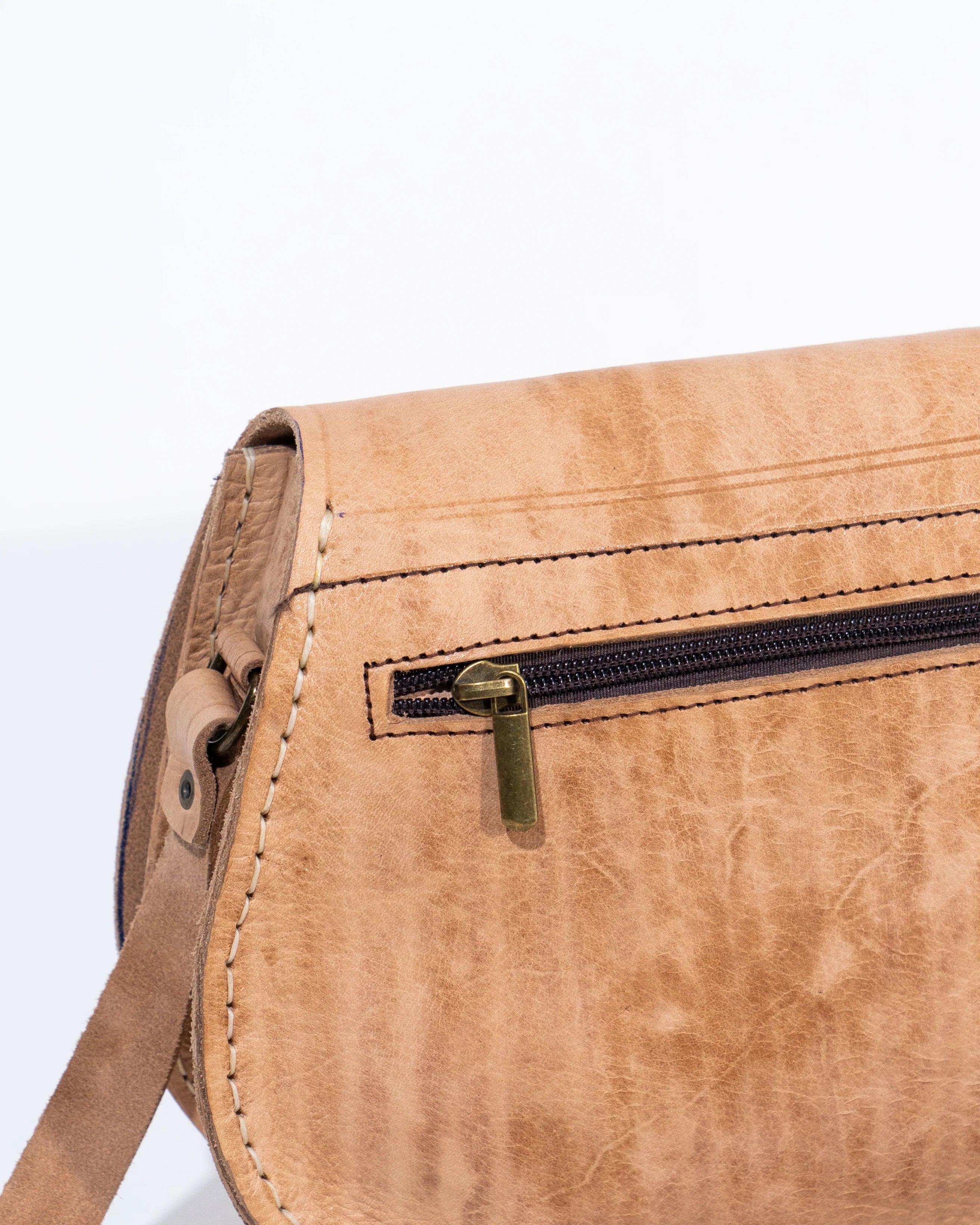 Tan Leather Crossbody Bag