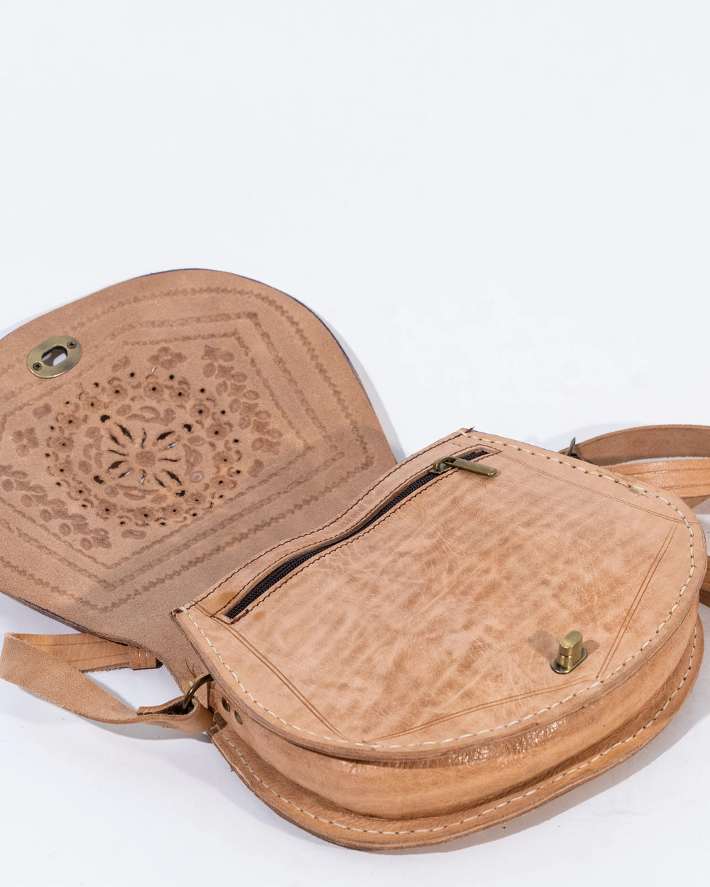 Tan Leather Crossbody Bag