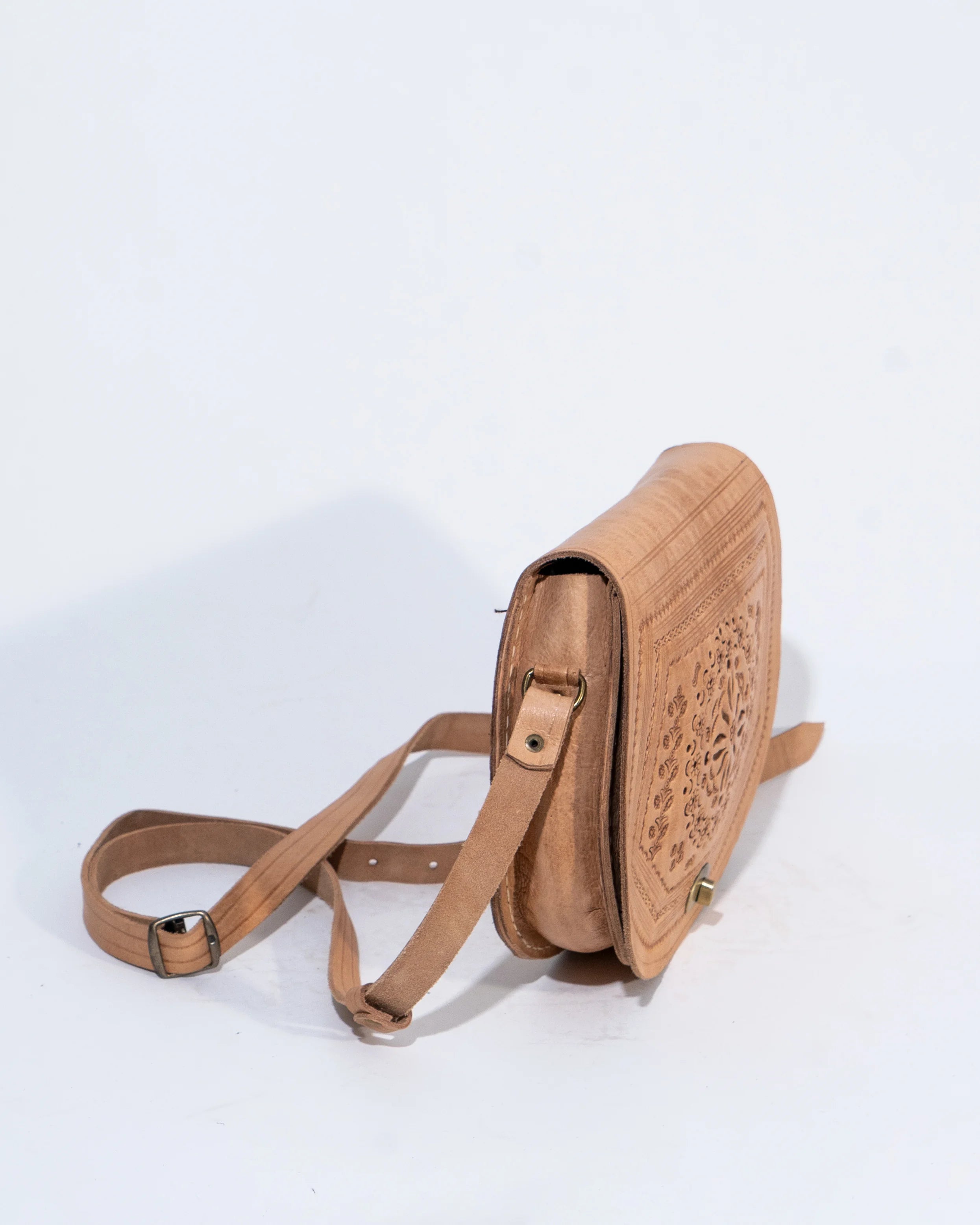 Tan Leather Crossbody Bag