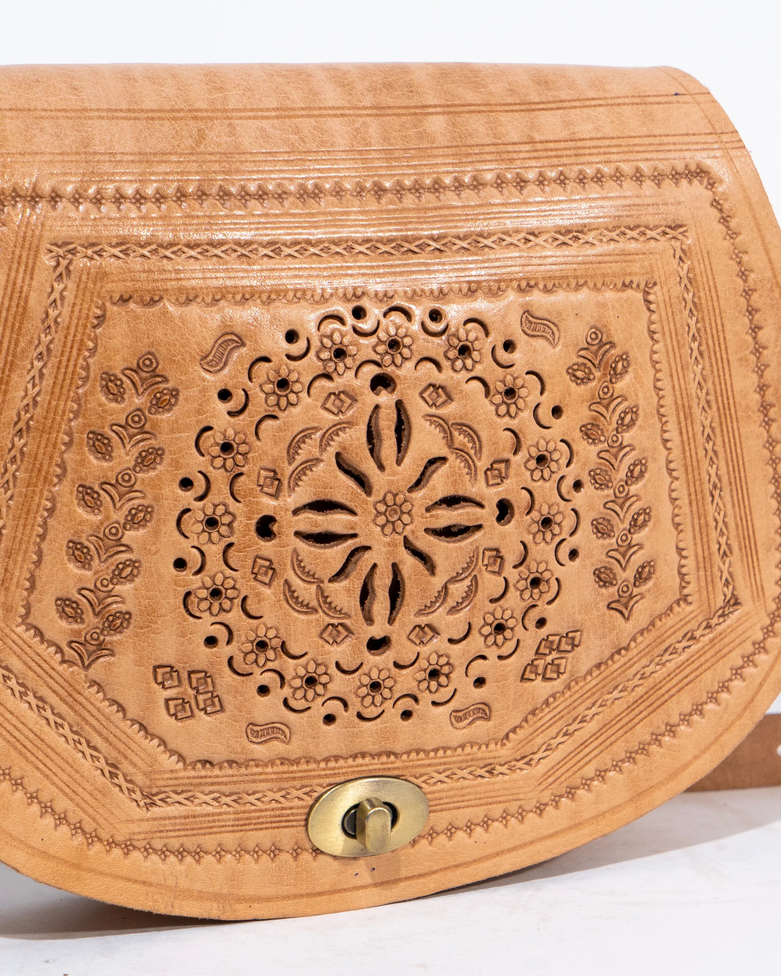 Tan Leather Crossbody Bag