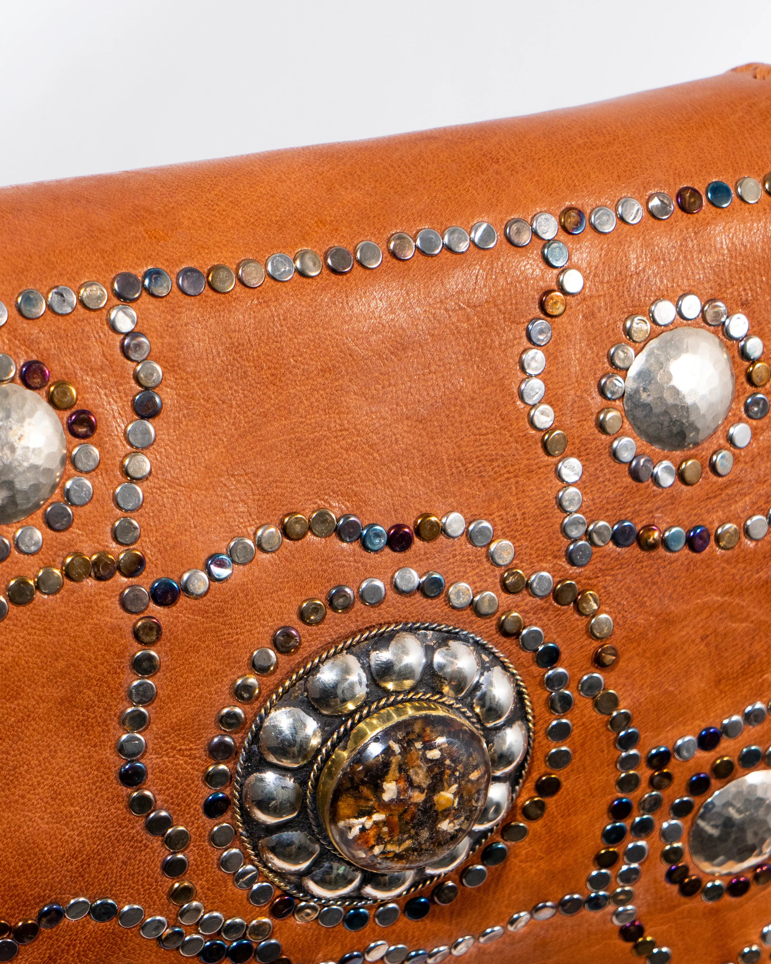 Tan Leather Fringe Crossbody Bag