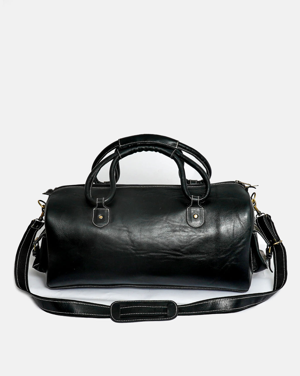 Black Leather Duffle Bag
