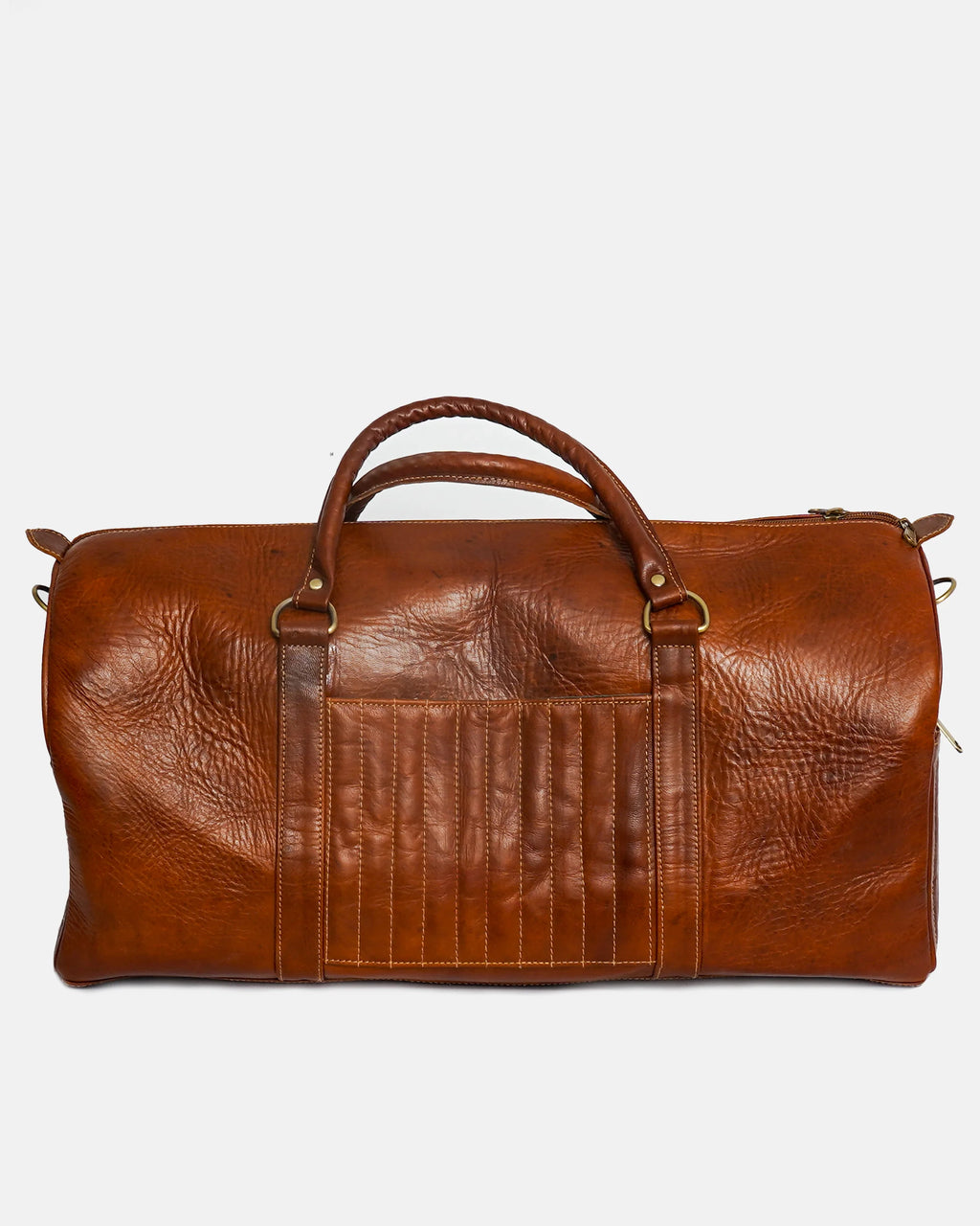 Tan Leather Duffle Bag