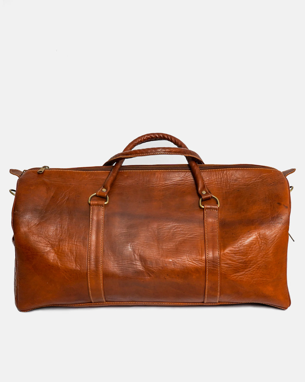 Tan Leather Duffle Bag