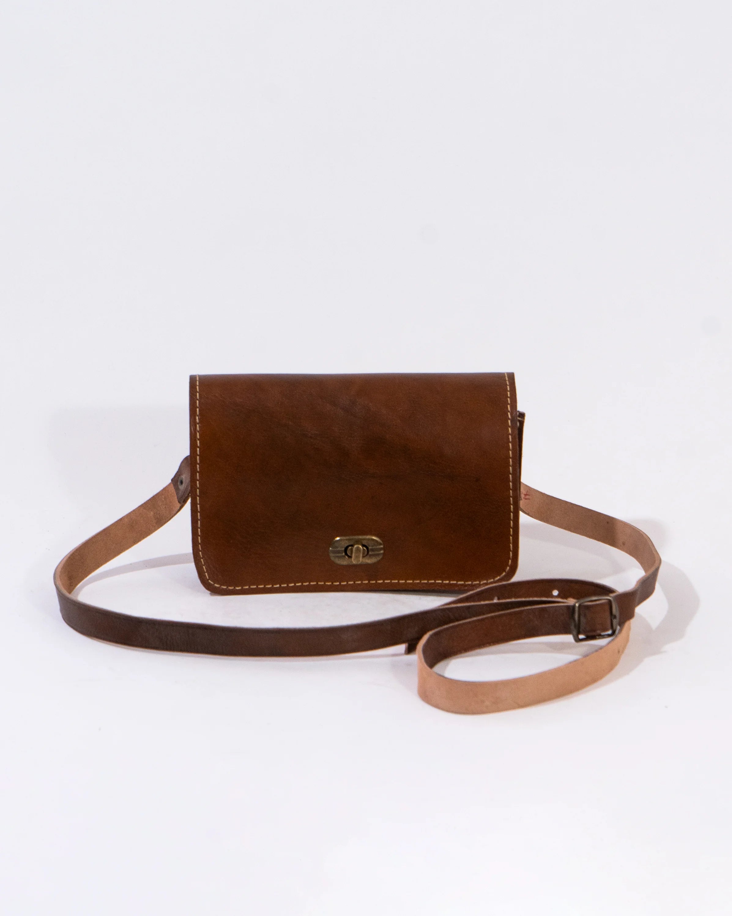 Brown Leather Mini Crossbody Bag
