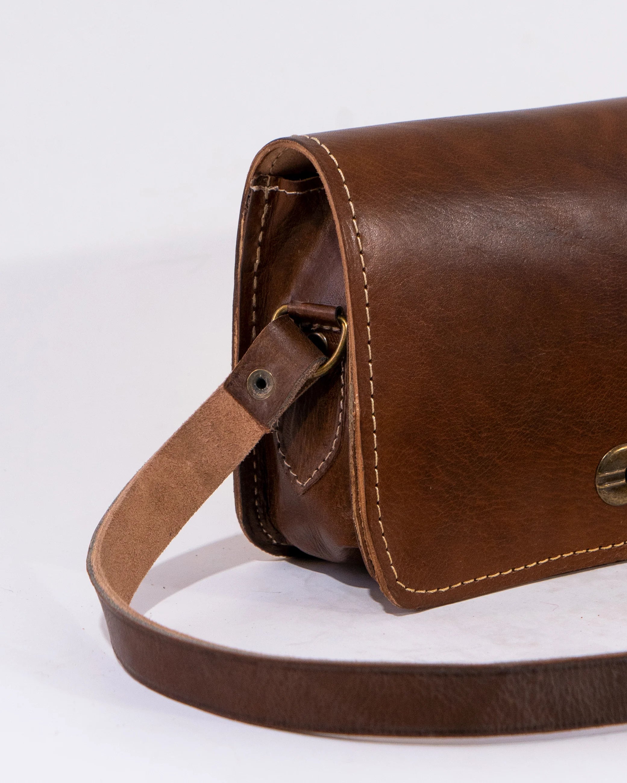 Brown Leather Mini Crossbody Bag