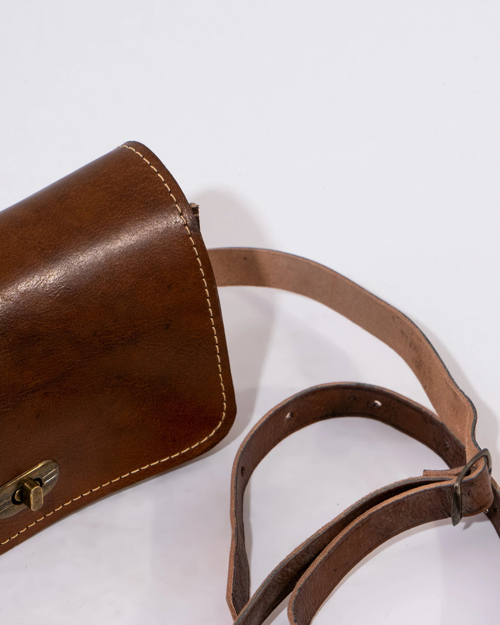 Brown Leather Mini Crossbody Bag