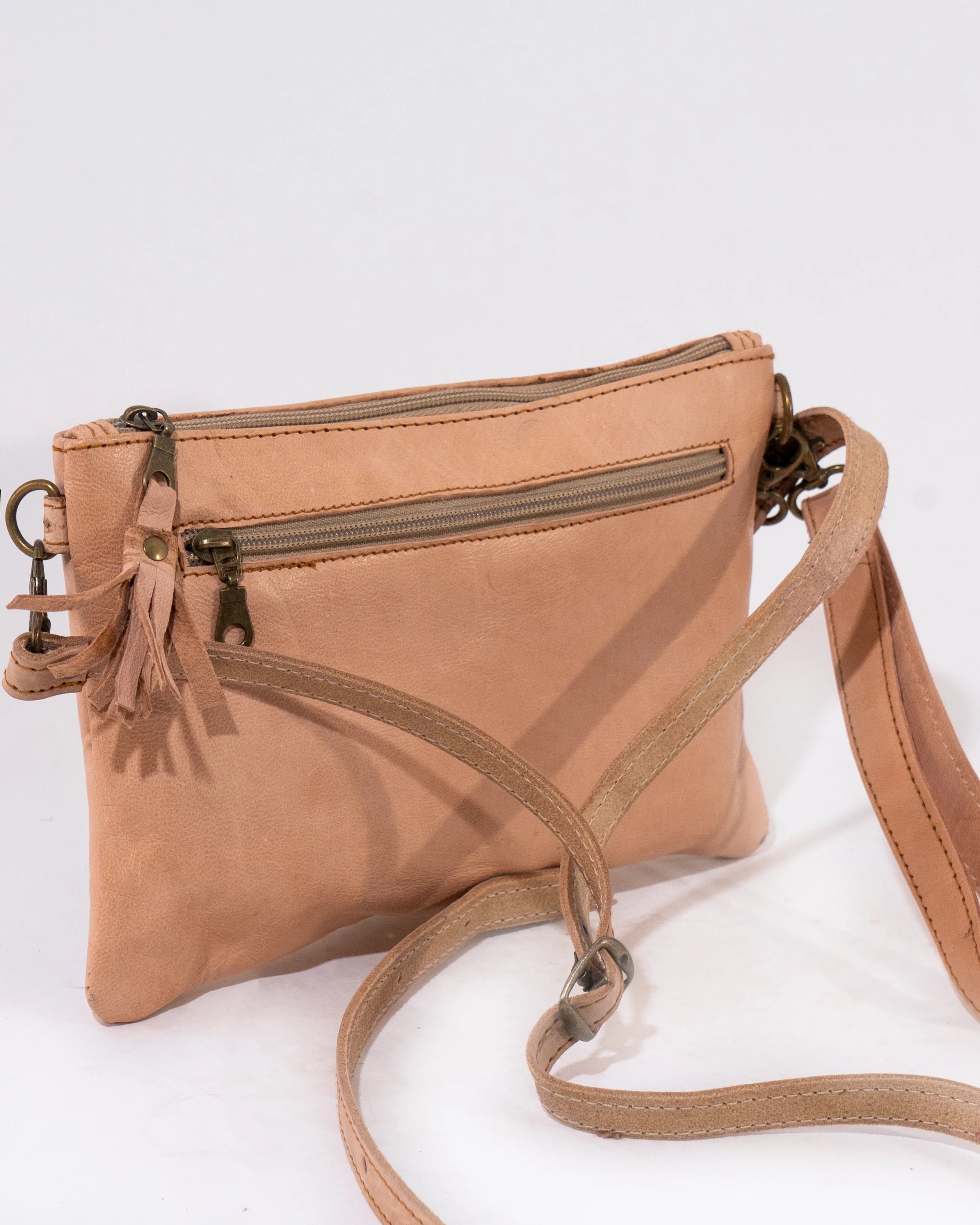 Natural Leather Mini Crossbody Bag