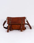 Brown Leather Tassel Shoulder Bag