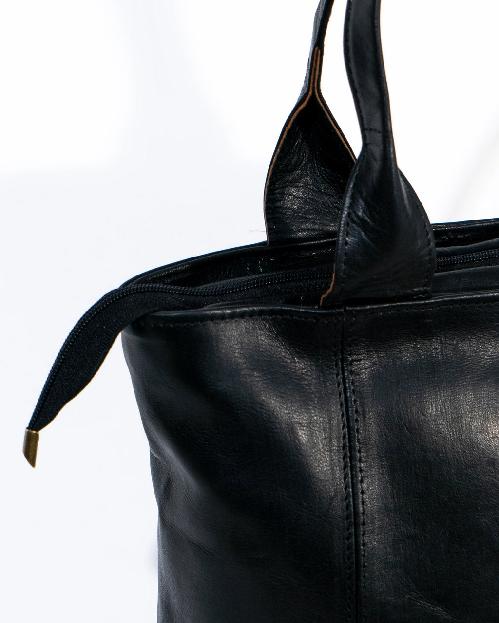 Black Leather Tote Bag