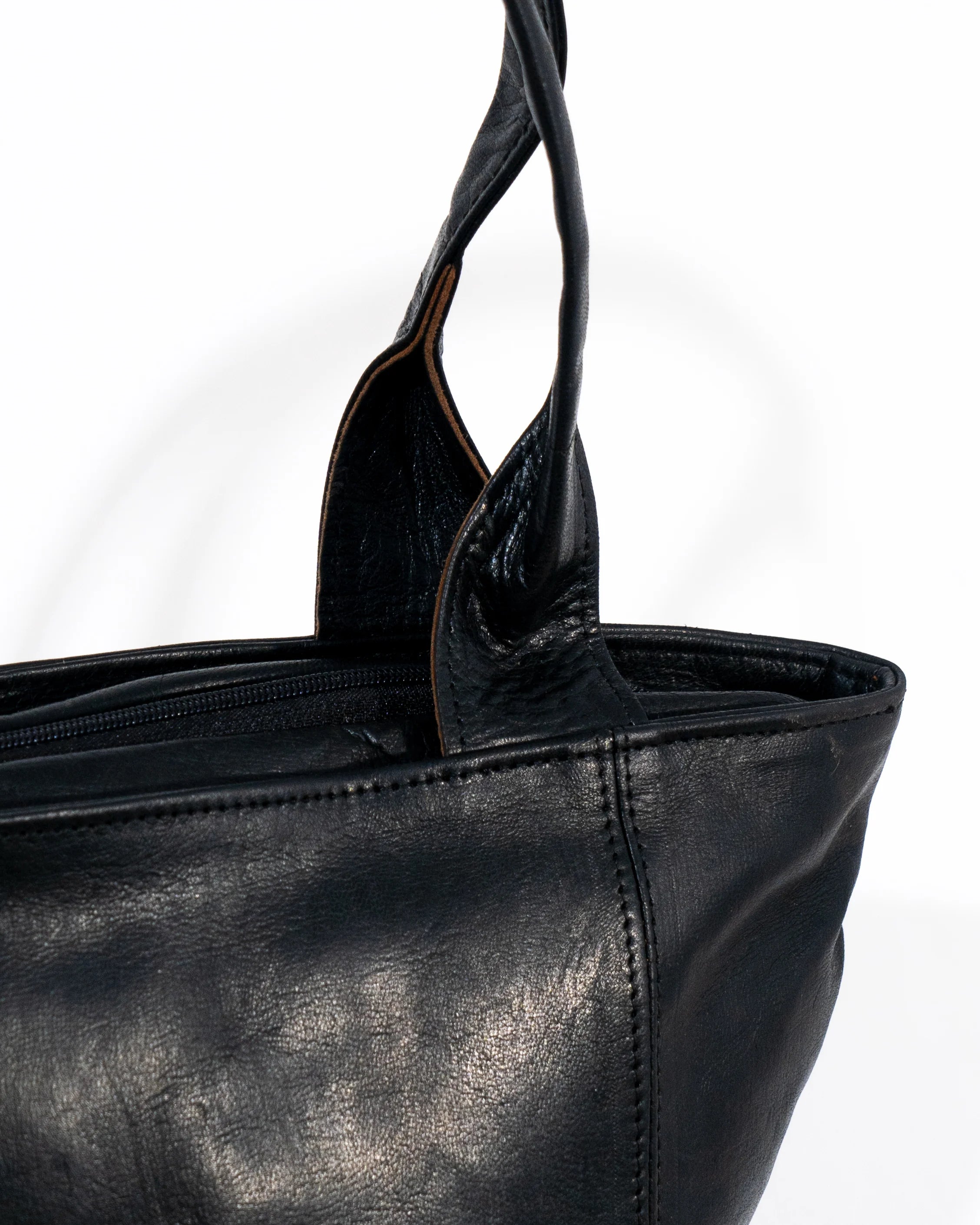 Black Leather Tote Bag