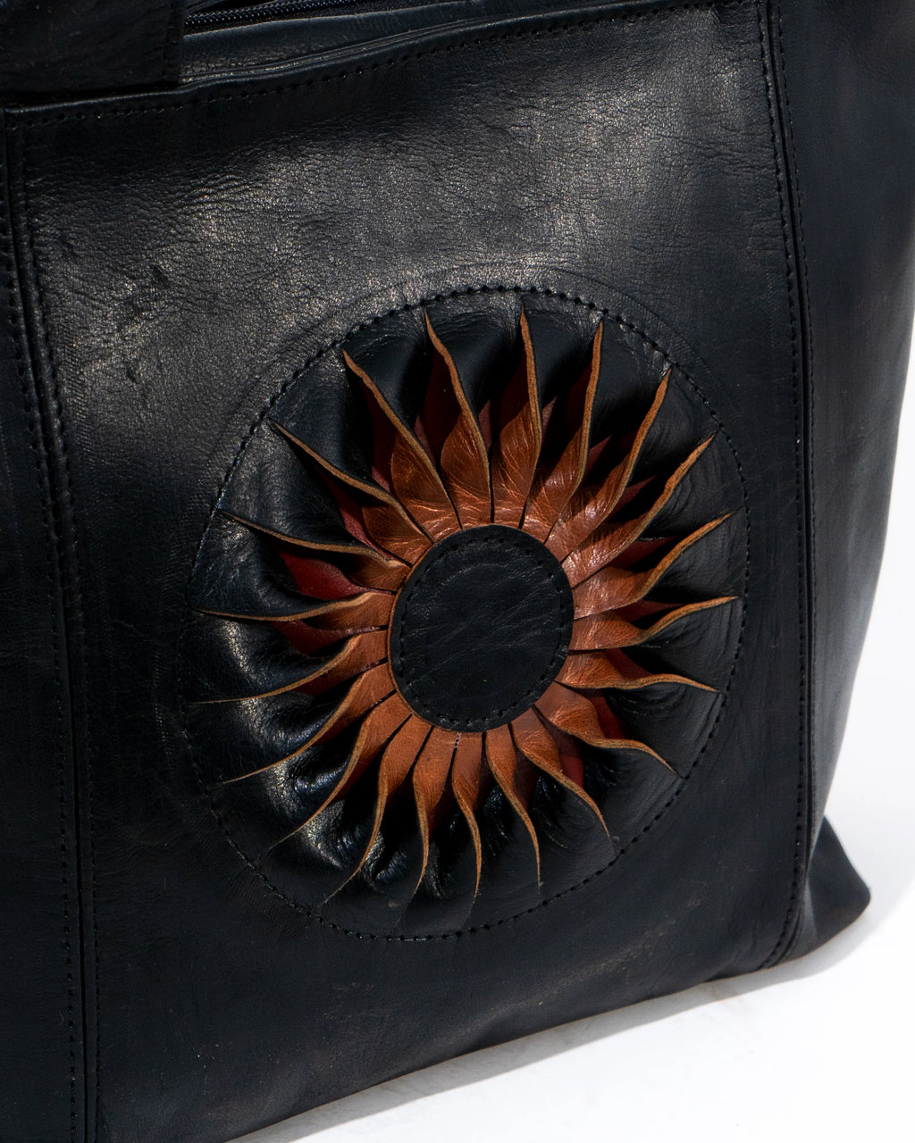 Black Leather Tote Bag